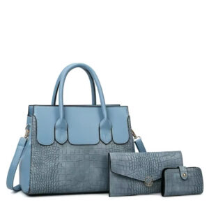 Sac à main Croco Bleu