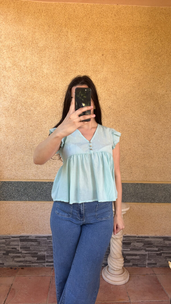 Blouse Marie Vert / Bleu – Image 2