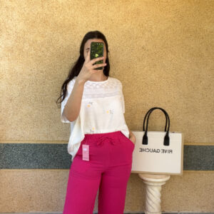 T-shirt broder rose pale Candy