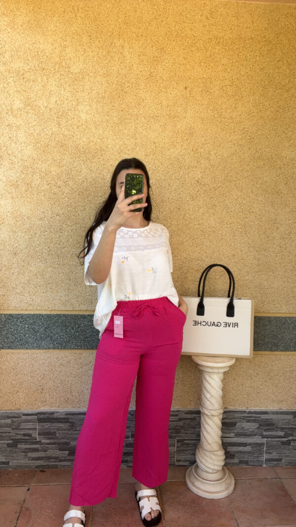 T-shirt broder rose pale Candy