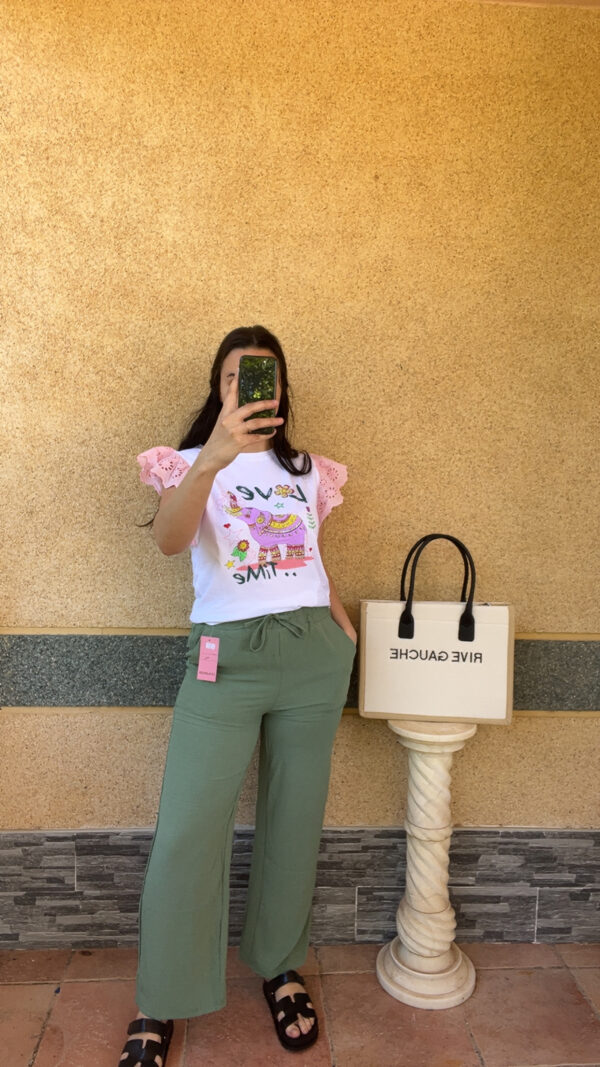 T-shirt volant rose Amaya